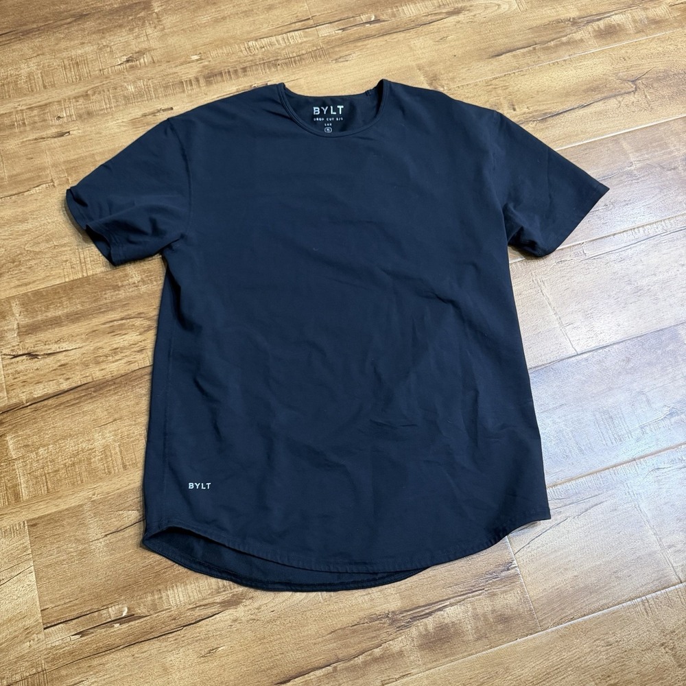 BYLT T-Shirt Mens XL Black Lux Drop-Cut Short Sleeve Stretch Premium Basics